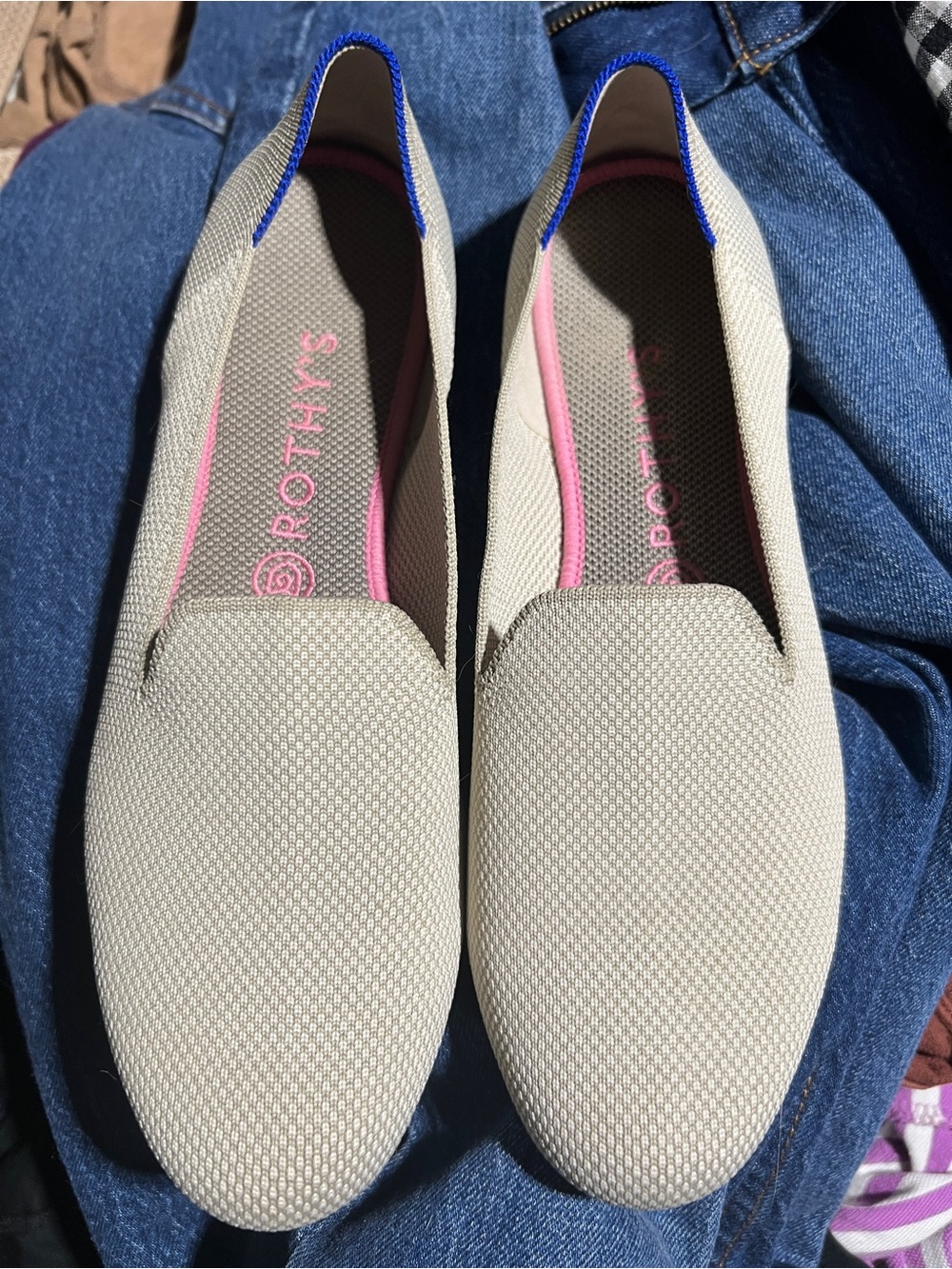 Rothy's Coastal Mini Check Slip-on Loafers, size 10